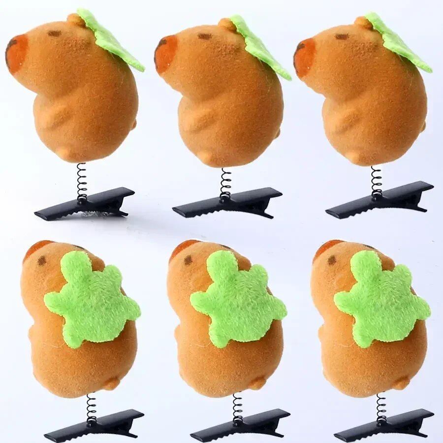 10-100 Pieces Heart-Shaped Sunglasses 3D Capybara Plush Hairpins, Stylish and Cute Capybara Hair Clips, Accessories, Headwear, Wholesale Size: Parallel Import