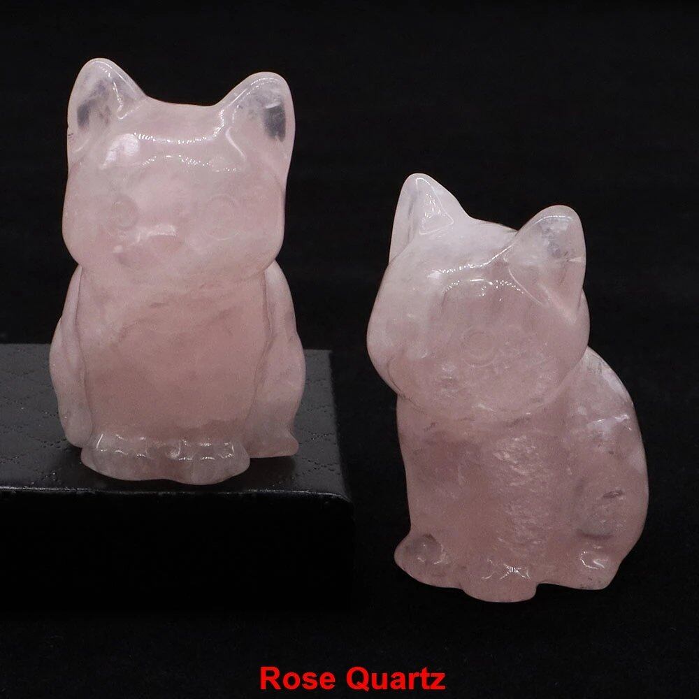 1.8-inch Natural Stone Cat Figurine, Handmade Animal Sculpture, Healing Crystal Amethyst, Craft, Chakra Meditation, Home Decor, Gift, Size: 1 Piece; Parallel Import