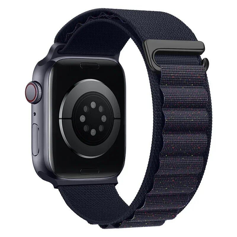 Apple Watch Ultra用アルパインループストラップ - 49mm 45mm 44mm 42mm 41mm 40mm対応 メタルCフックバンド(iwatch SE/シリーズ9/8/7/6/5/4/3互換) バンドカラー:mm 並行輸入品
