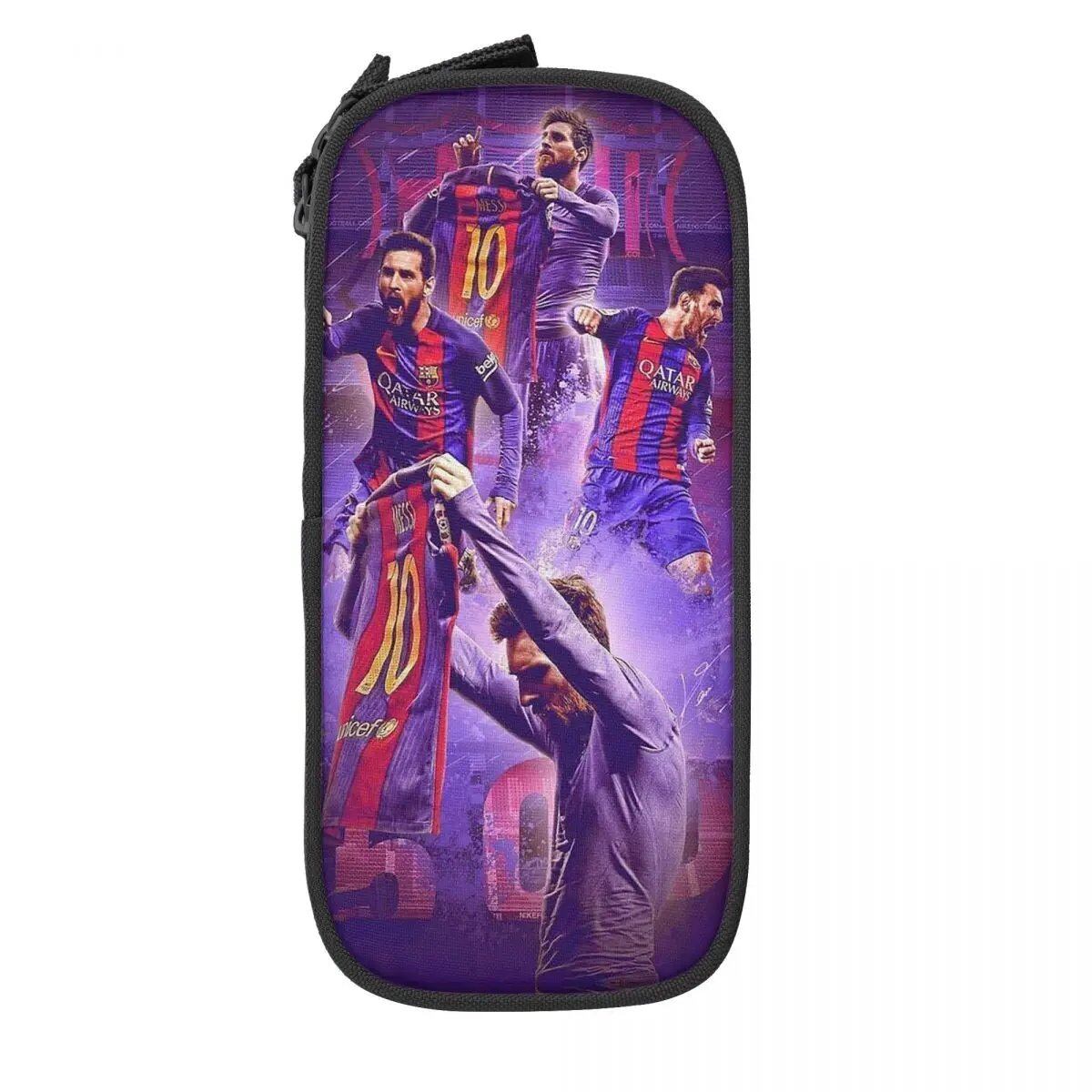 Soccer Messi Pencil Case, Large Capacity, Student Pencil Case, Stationery, School Supplies, Makeup Pouch, Size: L; Parallel Import