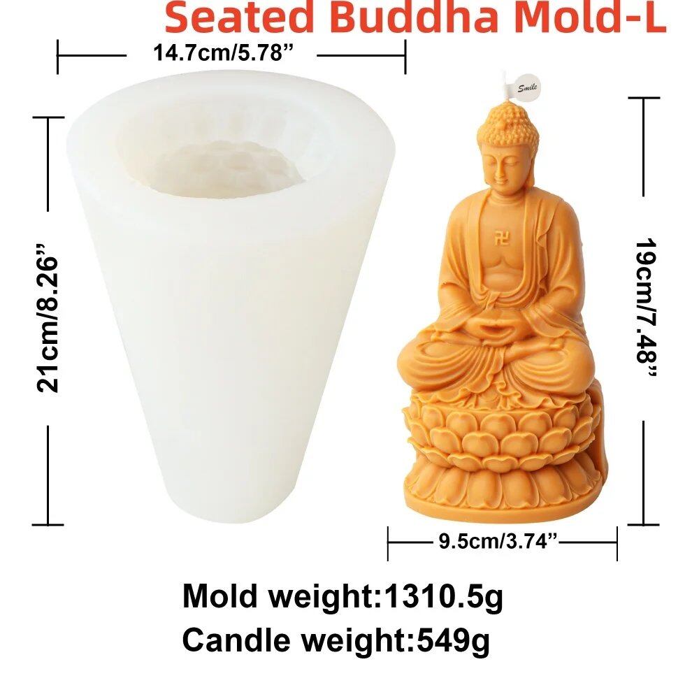 3D 仏陀ヘッド キャンドル用シリコンモールド 蓮華座 袈裟 瞑想仏陀 石膏樹脂型 クラフト ホームデコレーション 並行輸入品