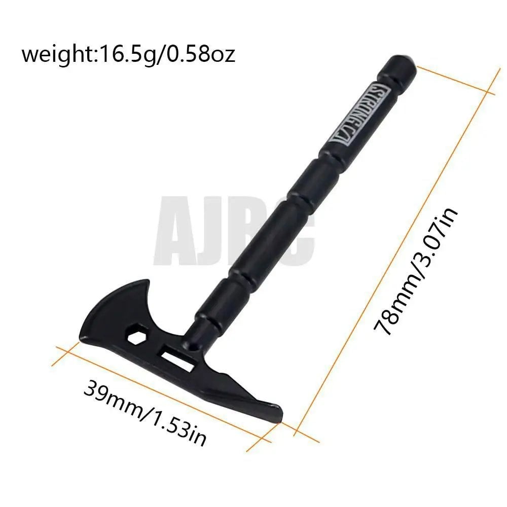Black Metal Shovel/Pickaxe/Axe Decoration Accessories for 1/10 Scale RC Crawlers - Compatible with Traxxas TRX4, RGT, Yikong, Redcat, Axial SCX10, D90, and RC4WD (Parallel Import)