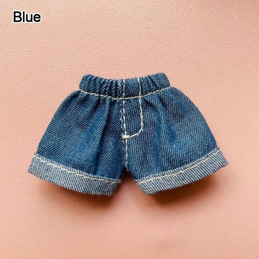Denim Shorts with Pockets for 1/11 OB11 Dolls, Casual Wear for 1/12 BJD Dolls, Children's Toy Doll Accessories, Parallel Import