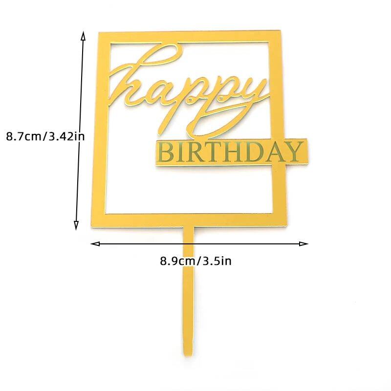 Set of 1, 3, or 5 Acrylic Birthday Queen Gold Cake Topper for Happy Birthday Party Side Cake Decorations. Size: Parallel Import.