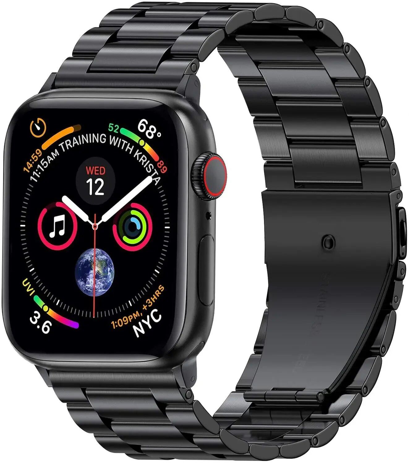 Stainless steel metal strap for Apple Watch, compatible with Ultra/2/9/8/7/6/5/4/3/SE models, sizes 49mm/45mm/44mm/42mm/41mm/40mm, band color: mm, parallel import