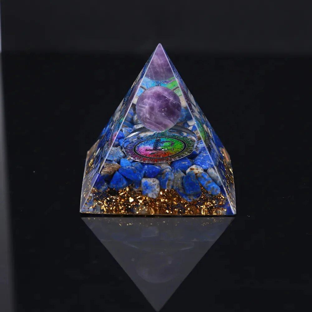 クリスタルストーン・オーゴン・ピラミッド エネルギー発生器 ルームデコレーション 天然アメジスト ペリドット レイキ・チャクラ・メディテーション サイズ:5cm;;発送元: 並行輸入品