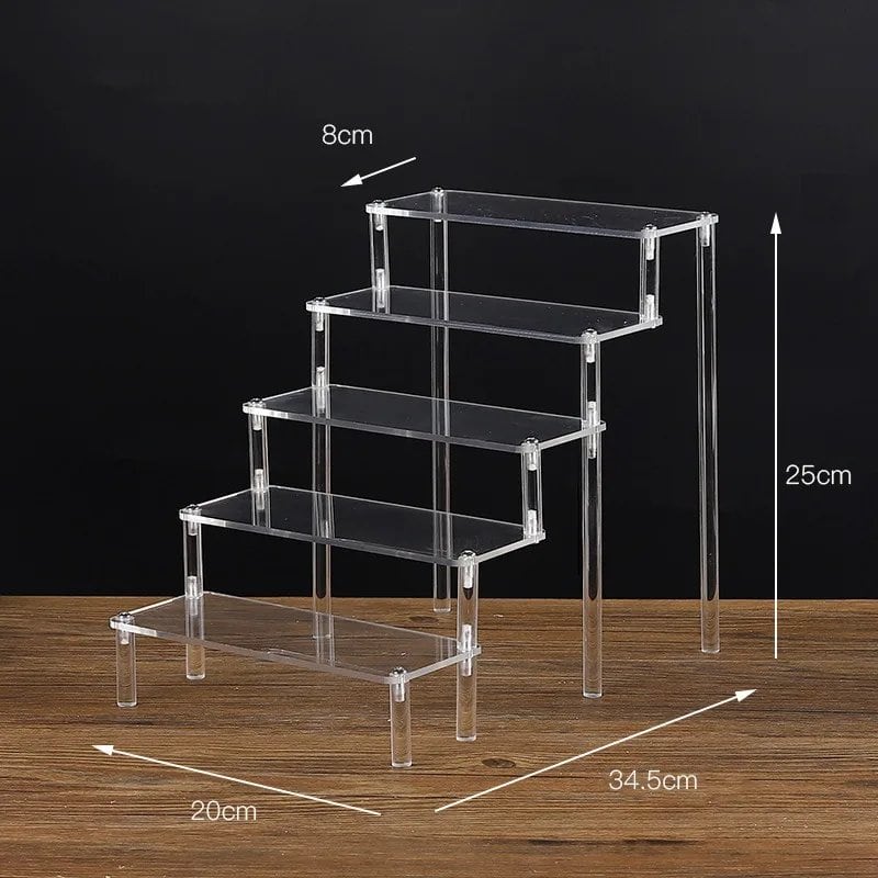 1-5 Tier Acrylic Display Stand/Clear Case (for Cupcakes, Perfume, Dolls, Amiibo, and Funko POP Figures) Color: Parallel Import