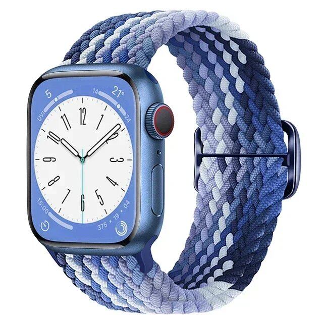 Apple Watch Ultra 2用ナイロンストラップ バンド 49mm 40mm 44mm 41mm 38mm 45mm 伸縮ブレイデッドループ リストバンド iWatch Series 9/8/7/6/SE/5/4対応 バンドカラー:mm 並行輸入品