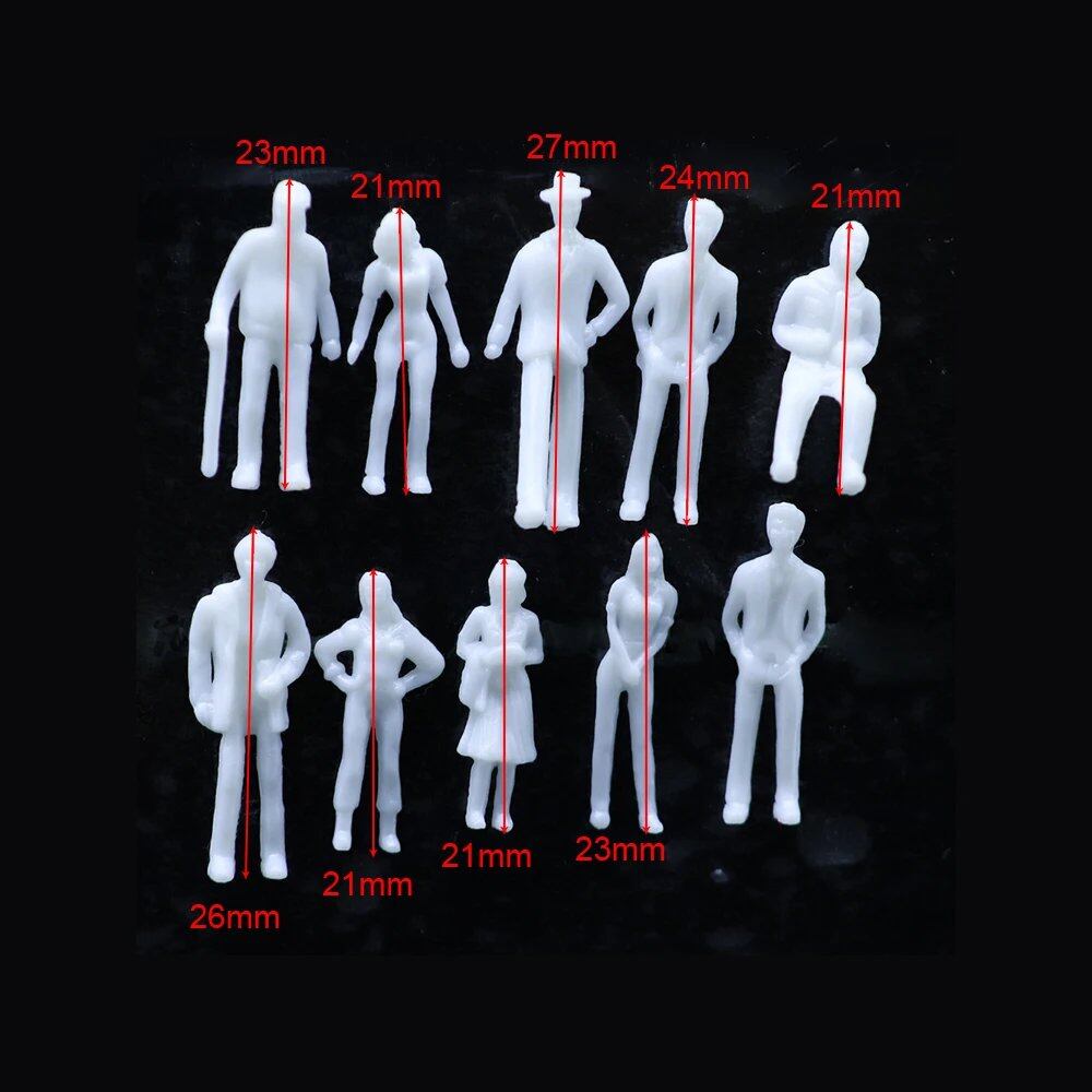 1/75, 1/100, 1/150, 1/200, 1/300 Scale Miniature Figure Model Kits, ABS Plastic, for Architecture, Sand Tables, Railway Scenes, Layouts, and Dioramas, Set of 100, Color: Scale, Parallel Import