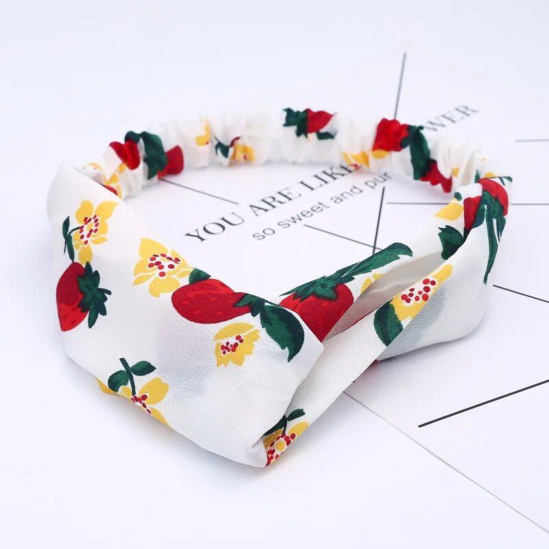 Women's Summer Bohemian Print Headband, Retro Cross Turban, Bandage Bandana, Hair Accessory, Head Wrap, Parallel Import