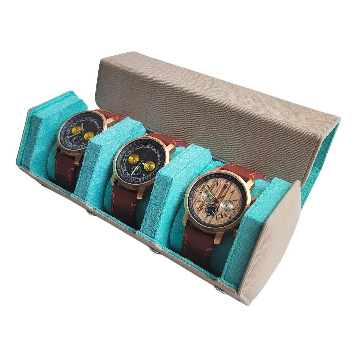 1/2/3 Slot Watch Roll, Travel, Portable, Vintage Leather Watch Display Case, Storage Box, Watch Organizer, Christmas Gift for Men; Imported