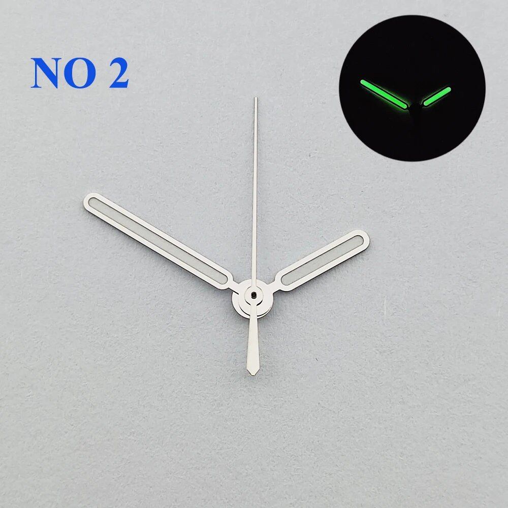 NH35 Hand Set, Silver/Rose Gold/Black with Green Fluorescent, Compatible with 4R/7S/NH35/NH36, Watch Parts, Parallel Import