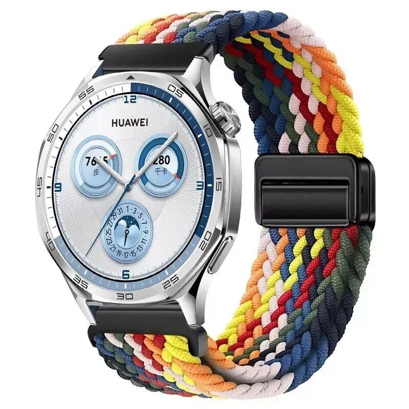 22mm Nylon Loop Strap for Huawei Watch GT5 Pro / GT4 / GT3 / GT2e (46mm) - Compatible with Huawei Watch 4 / 3 Pro Wristband Accessory, Band Color: ; Band Width: 22mm, Parallel Import