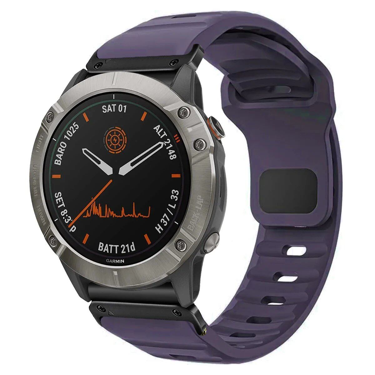 QuickFit Silicone Strap for Garmin Fenix 8, E, 7, 7X, 6X, Pro, 5X Plus, Epic, Pro Gen 2, 47mm, 51mm, Enduro 3, Gapless, 22mm, 26mm, Watch Band, Size: 2; Ships from: Parallel Import