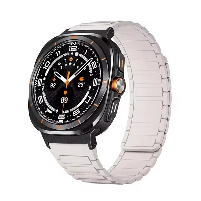Magnetic Silicone Sport Band for Samsung Galaxy Watch 7 Ultra (47mm), Soft Lapped Bracelet, Gapless Strap, Band Color: Compatible with Galaxy Watch Ultra; Band Width: Compatible with Galaxy Watch Ultra (Parallel Import)