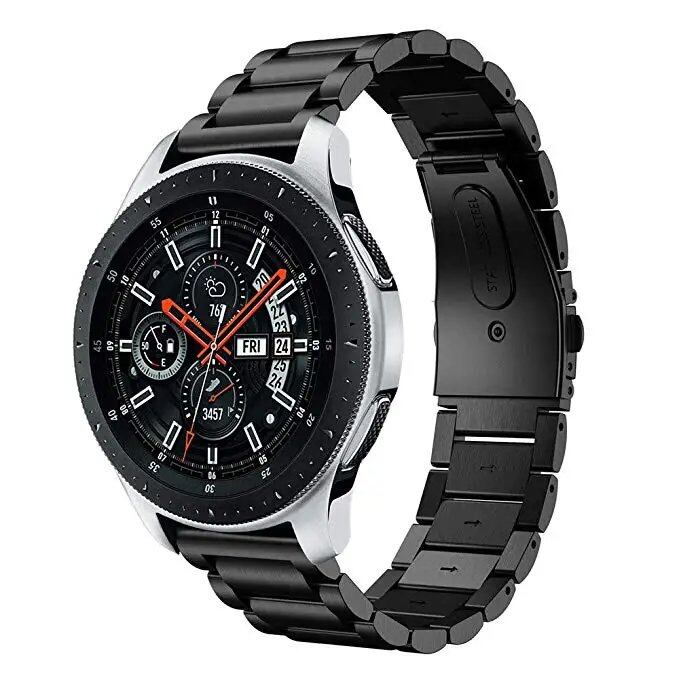 22mm/20mm Metal Strap for Samsung Galaxy Watch 3/4/5, Gear S3, Amazfit, Stainless Steel Chain Strap, Compatible with Huawei Watch 4 GT2/3 Pro, Band Color: Parallel Import