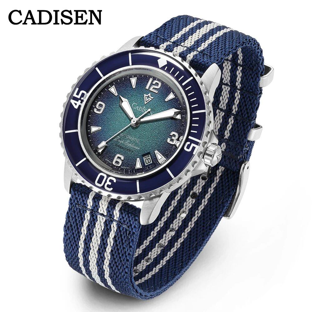 CADISEN Deep Explorer 2025 New Automatic Mechanical Watch for Men, Canvas Strap, Waterproof, Luminous, Luxury Watch with NH35 Movement; Ships from: Parallel Import