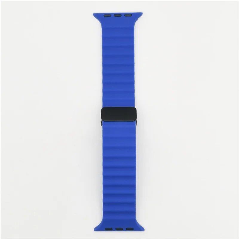 Magnetic Buckle Strap for Apple Watch - Compatible with Ultra 2/SE/Series 3-9, 49mm/45mm/44mm/40mm/41mm/38mm/42mm Silicone Bracelet, Band Color: mm, Parallel Import