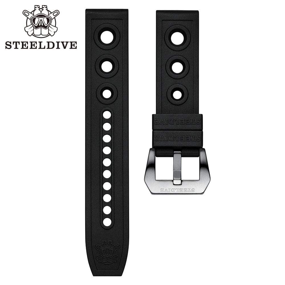 STEELDIVE 自動巻き メカニカル ストラップ 交換用 ダイバーズウォッチ ブルー ラバーストラップ 20/22mm バンドカラー:mm 並行輸入品