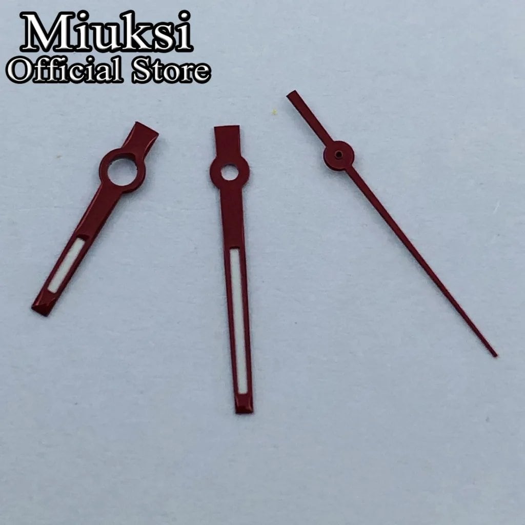 Miukushi Silver, Rose Gold, Blue, Black, Red Watch Hands with Green Luminous Hands, Compatible with NH35, NH36, ETA2824, 2836, PT5000, and Miyota 8215 Movements, Parallel Import
