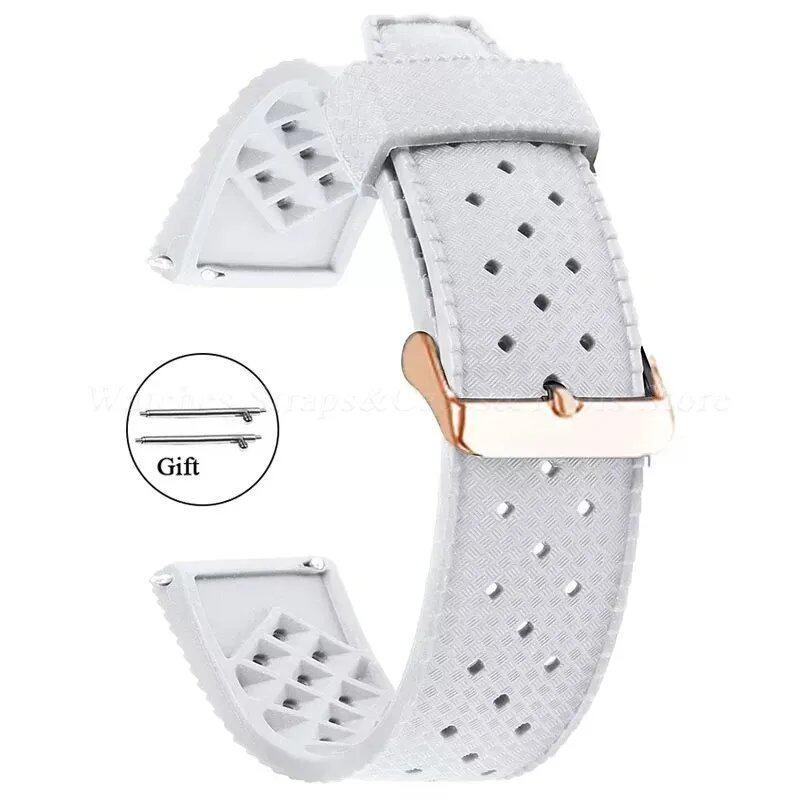 Premium-grade Tropic Silicone Watch Strap, 20mm, 22mm, Seiko, Oris, Omega, Quick Release, Diving, Waterproof, Rubber Bracelet, Band Color: mm, Parallel Import