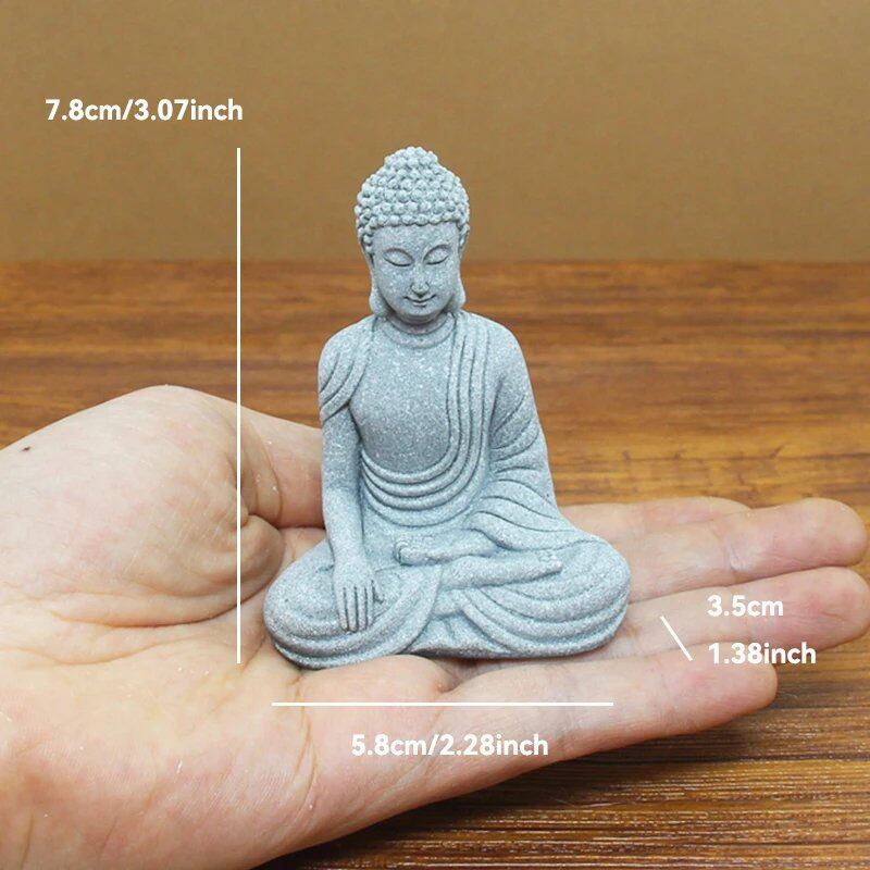 石仏像 小さな僧侶 チベット仏教フィギュア 禅ガーデン ヨガオーナメント 瞑想 ホームアクアリウム装飾 並行輸入品