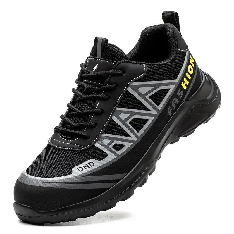 Men's Steel Toe Puncture-Resistant Safety Work Boots, Heavy-Duty, Protective, Color: Imported