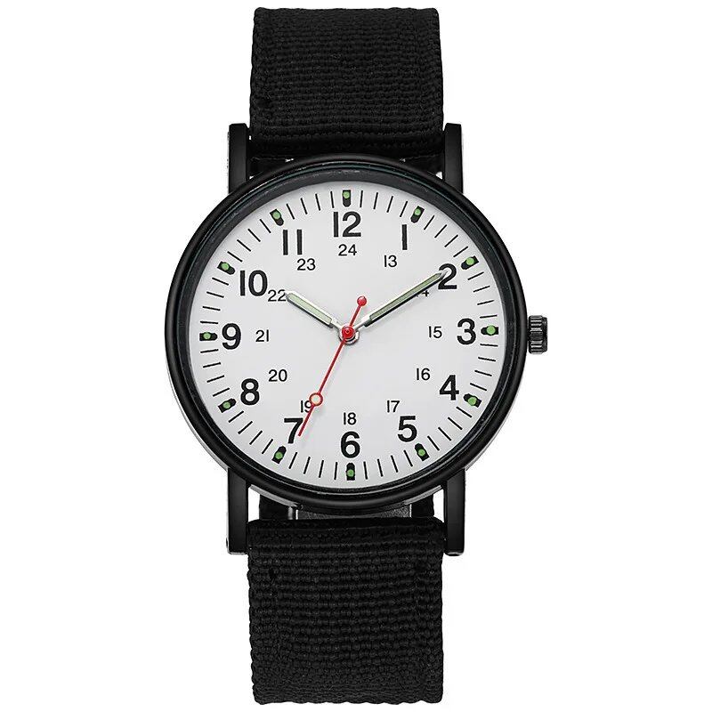 YIKAZE Military Men's Watch, Waterproof and Shock-Resistant, Military Sports Watch with Canvas Strap, Simple Outdoor Quartz Movement, Parallel Import