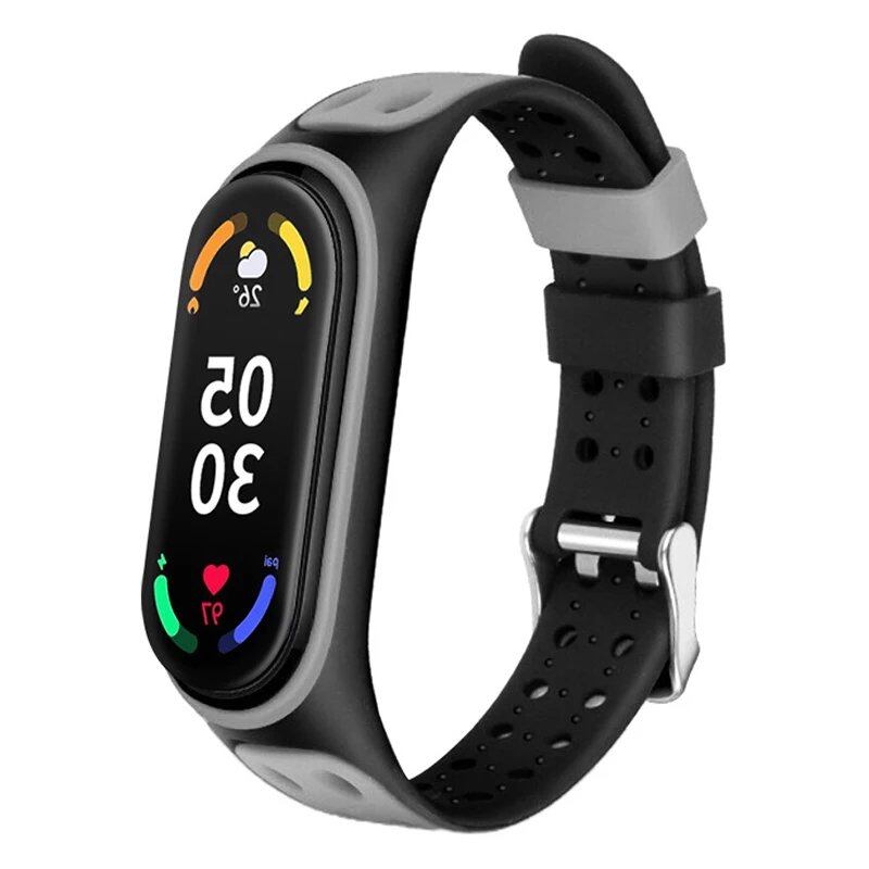 Mi Band 7/6/5/4/3用 スポーツストラップ - シリコーン交換用スマートウォッチバンド(Xiaomi Mi Band対応) バンドカラー: 並行輸入品