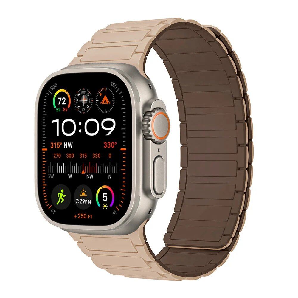 Magnetic Strap for Apple Watch, Silicone Wristband, 45mm, 44mm, 40mm, 46mm, 41mm, 42mm, 38mm, Compatible with iWatch Series 8/7/6/SE/9/10/Ultra 2/49mm, Band Color: mm; Parallel Import