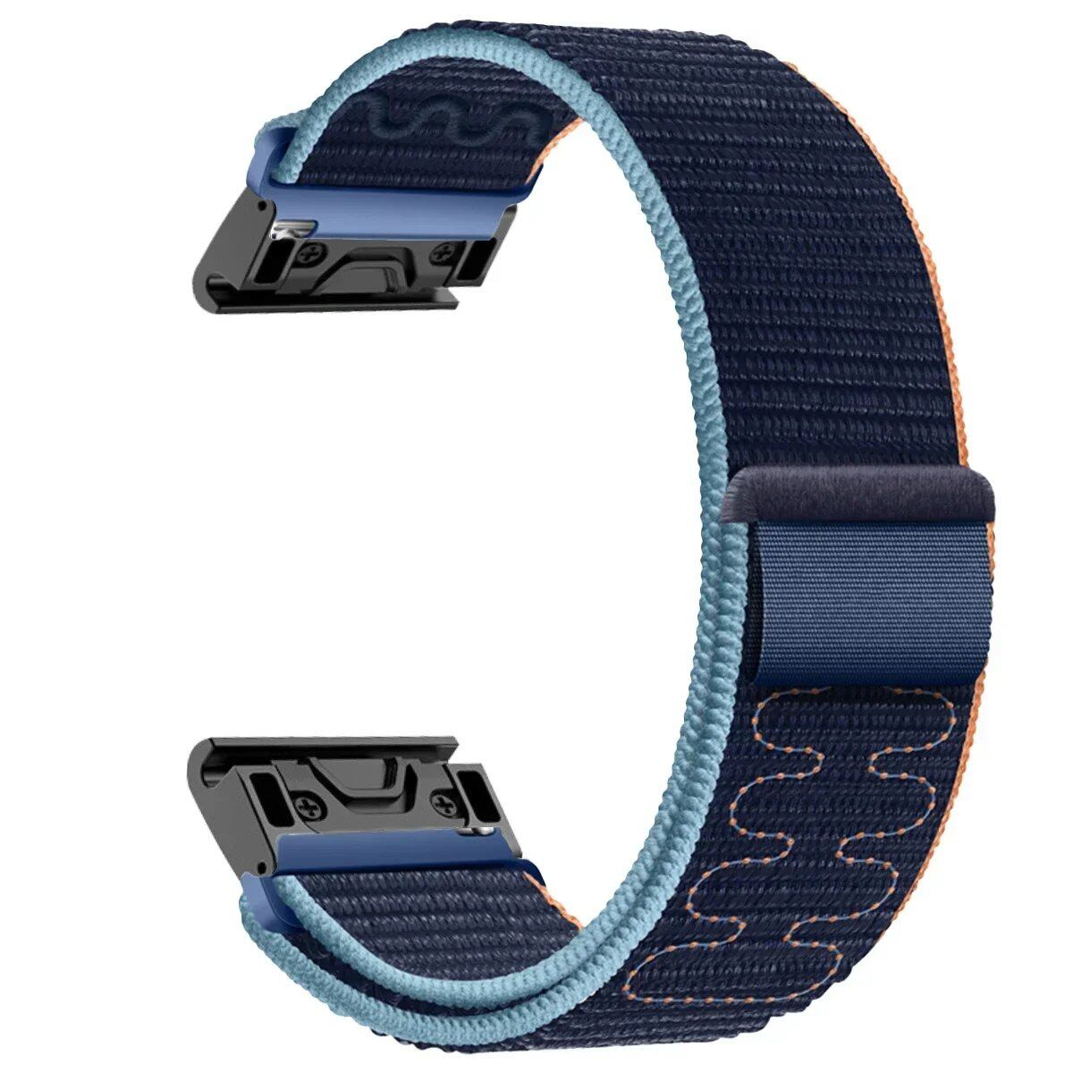 Compatible with Garmin Fenix 7X, 7 Pro, 6X, 6, 5X, 5Plus, Tactics 7, Forerunner 965, 955, and Enduro 2. 22mm/26mm nylon loop band with quick-fit strap. Band color: mm. Ships from: Parallel import.