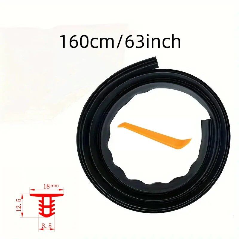 1.6 Meter Automotive Dashboard Sealing Strip, Soundproofing Rubber Strip, Universal Weatherstrip, Car Accessories, Interior Supplies, Color: Black, 1.6 Meter, Parallel Import