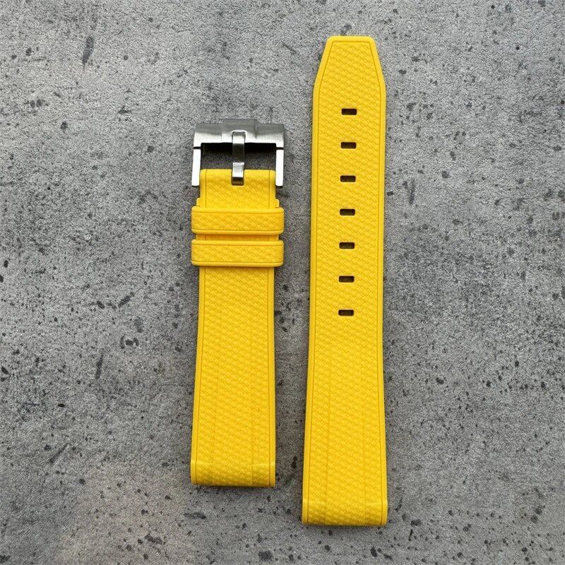 20mm High-Quality Rubber Silicone Strap in Black, Gray, Pink, Yellow, and Blue. Compatible with Omega, Swatch, and Moonwatch. Band Color: Black, Gray, Pink; Band Width: 20mm; Ships from: Parallel Import.