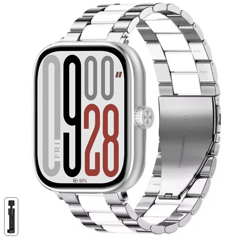 Adjustable Stainless Steel Metal Strap for Redmi Watch 5/Redmi Watch 4, Xiaomi Mi Band 9 Pro/Mi Band 8 Pro, Parallel Import