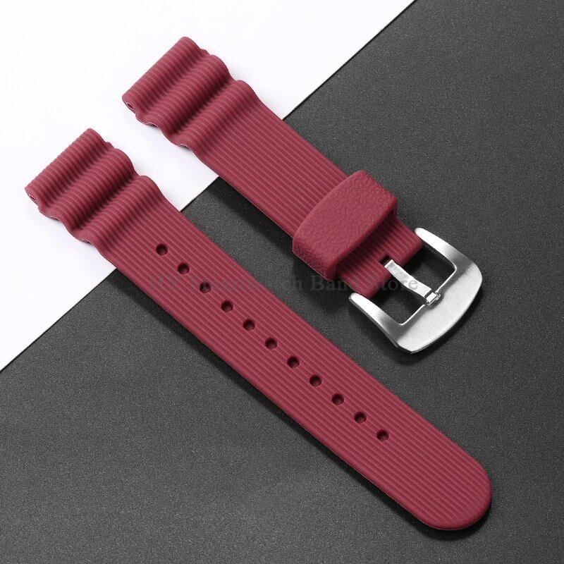 22mm Watch Strap for Seiko 007, Omega Dive Watch, Tudor Sport, Men's Waterproof Rubber Bracelet, Band Color: 22mm; Band Width: 22mm, Parallel Import