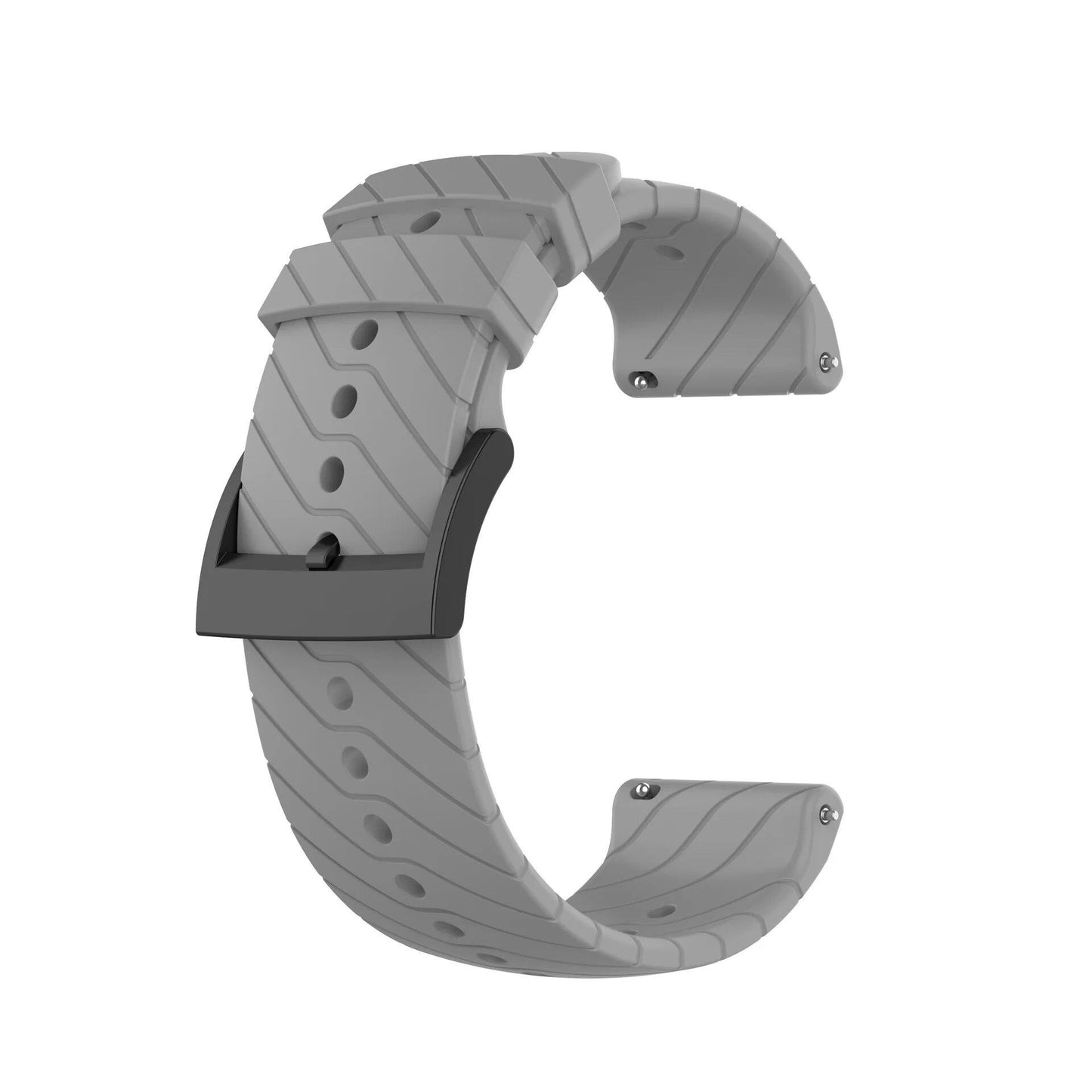 24mm Soft Silicone Watch Band Replacement Strap for SUUNTO 9/9 Baro, Compatible with SUUNTO D5, New Smartwatch Band, Size: SUUNTO 9-D5-9 Baro; Band Color: Black; Band Width: 24mm, Parallel Import