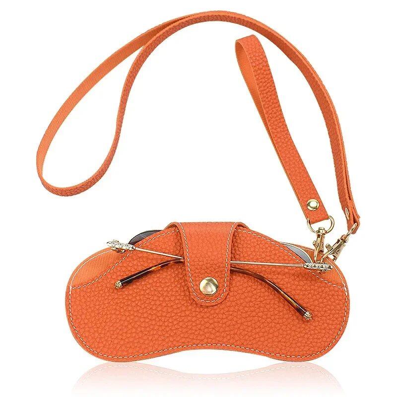 **Stylish PU Leather Eyeglass Case, Portable, Hanging, Sunglasses Storage, Protective Cover**; Ships from: Parallel Import