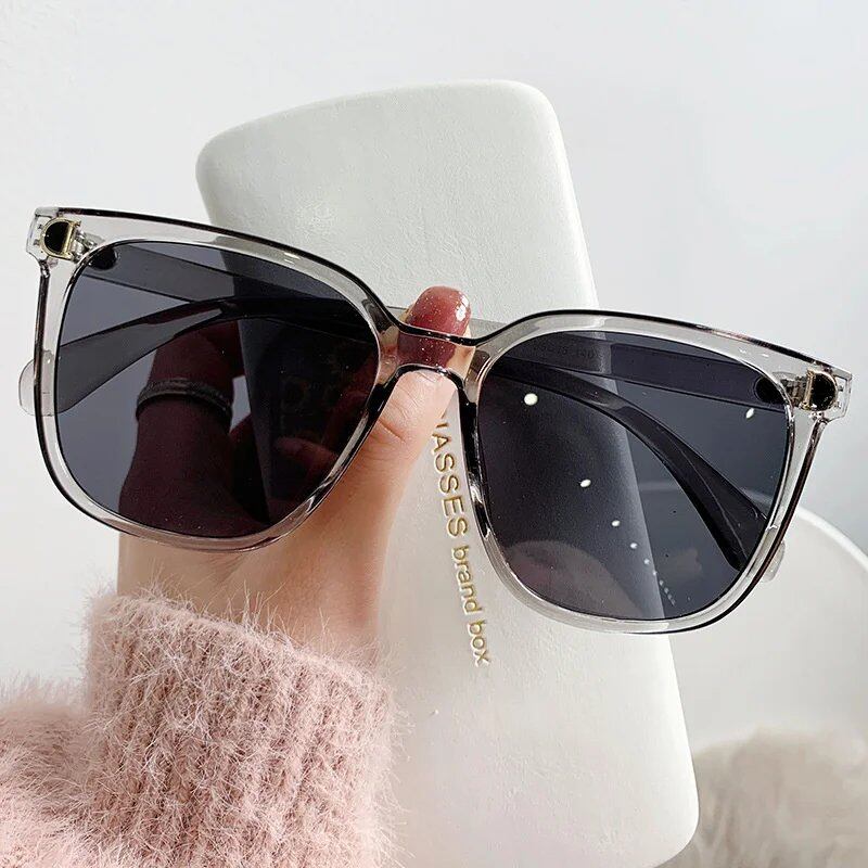 Women's Square Fashion Sunglasses, Oversized Design, Retro Designer Sunglasses, Vintage Gradient Colors, Sun Protection, Frame Color: Other; Parallel Import