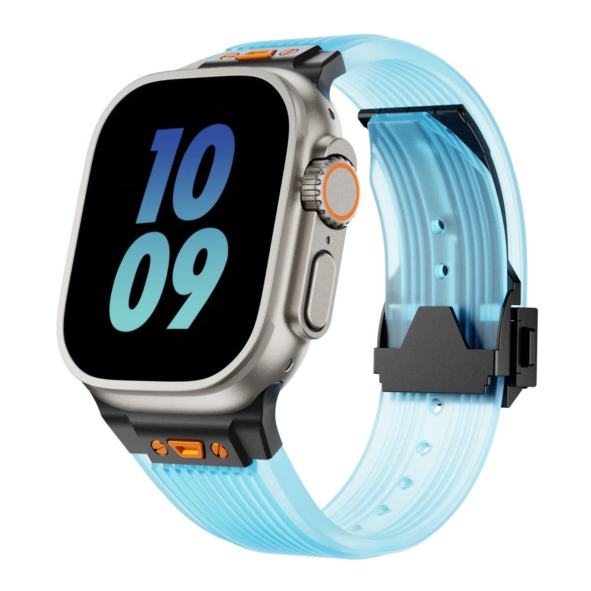 Silicone Sport Strap for Apple Watch Ultra 2/1 (49mm), Series 9/8/7 (45mm/44mm) - Rubber Band Bracelet for iWatch 6/5/4/3 and SE (44mm/42mm). Band Color: mm; Ships from: Parallel Import