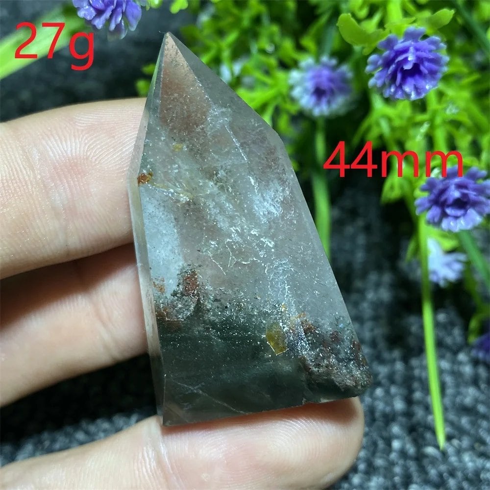 Natural Ghost Phantom Quartz Crystal Hexagonal Tower Obelisk, Spiritual Meditation, Reiki, Gift Stone, Home Decor, Parallel Import