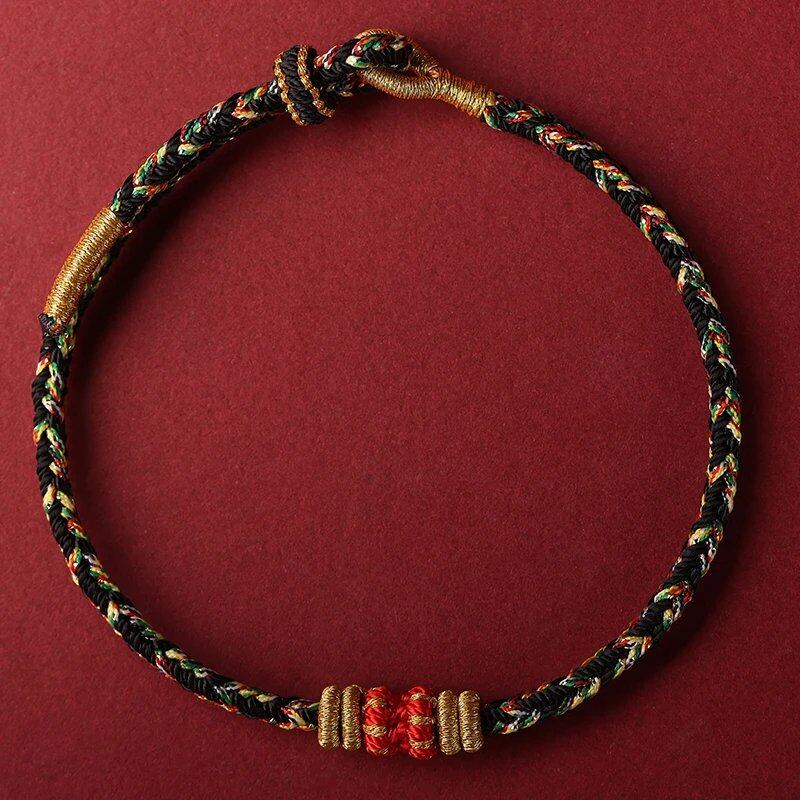 Taisei Hand Rope, Dragon Year Amulet, Red Rope, Zodiac, Manjusri Bodhisattva, Birth Buddha, Handwoven, Parallel Import