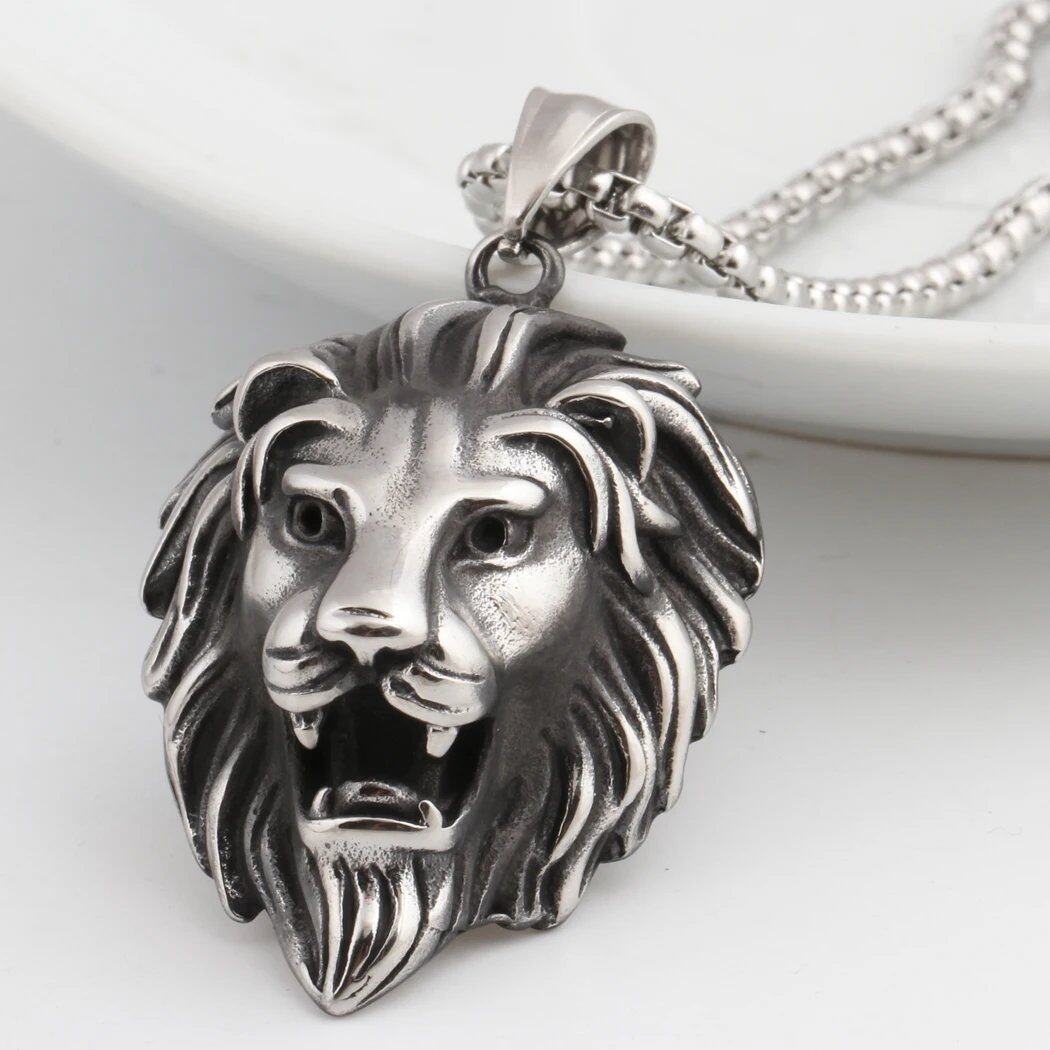 316L Stainless Steel Zodiac Cock Pendant & Necklace with Steel Ball Chain, Unique Walking Chicken Necklace, Metal Color, Parallel Import