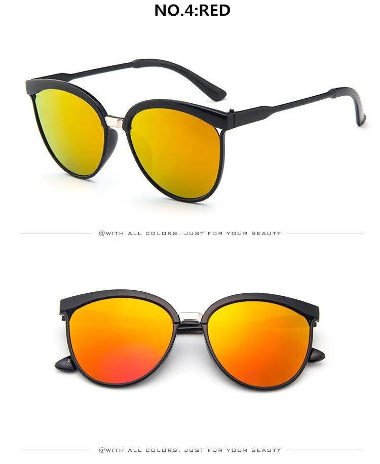 Designer Sunglasses for Women, High-Quality Plastic Sunglasses, Classic Retro Cat Eye Design, Outdoor Eyewear, Frame Color: As Shown; Lens Color: C, Parallel Import