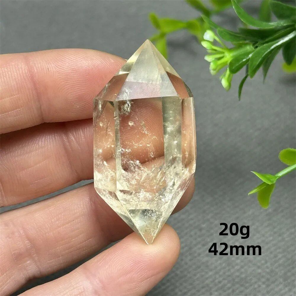 1個 天然シトリンオーラ六角両先端クリスタルワンド スピリチュアル瞑想ヒーリングストーン ホームデコレーション ガーデンフェスティバルアクセサリー カラー: 並行輸入品