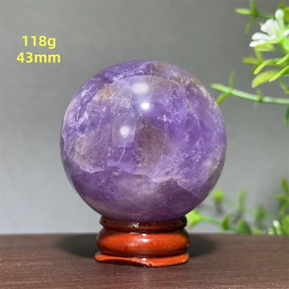 天然アメジスト ボール 水晶玉 ホームオフィスデコレーション エネルギー ウィッカ レイキ スピリチュアル 瞑想 魔術 占い カラー: 並行輸入品