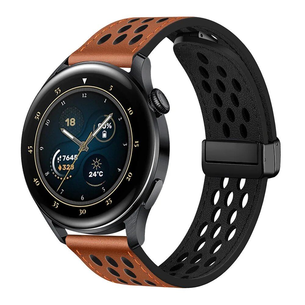 HUAWEI Watch GT 5 Pro / 4 / 3 / 2 / 2e Compatible Leather Strap - Sport Band with Magnetic Bracelet, Compatible with HUAWEI Watch 4 / 4 Pro / 3 / 3 Pro / GT5 / GT4 / GT3 / GT2 / 2E, Band Color: Parallel Import