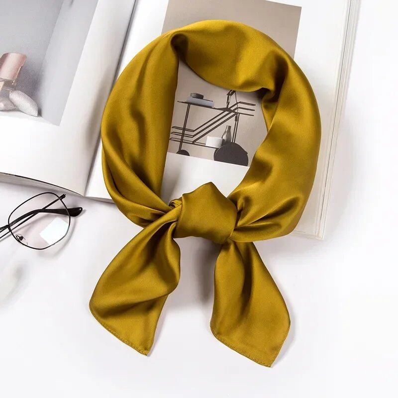 Women's 70cm Solid Shiny Satin Scarf, Square Headscarf, Stylish Neck Accessory, Bag Scarf, Wholesale Parallel Import
