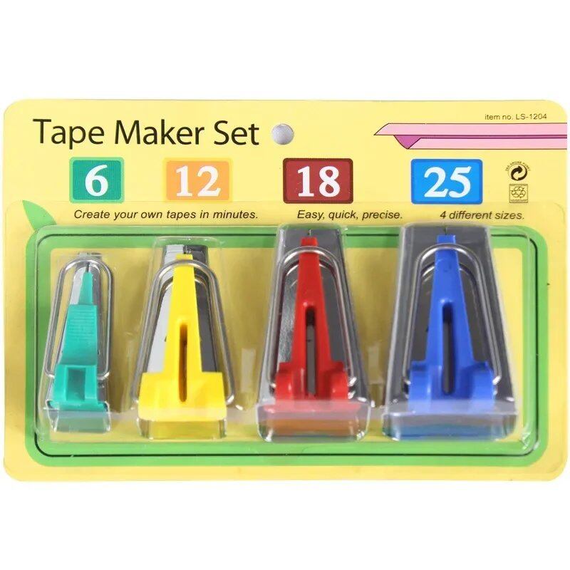 1/4 pcs Bias Tape Maker, 6mm/12mm/18mm/25mm, Fabric Connection, Bias Tape, Binding Tool, Sewing, Patchwork, Color: Parallel Import