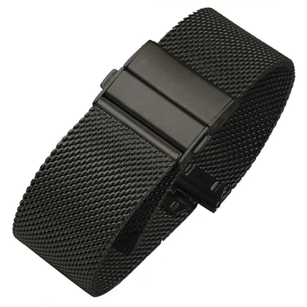 16mm, 18mm, 20mm, 22mm Quick Release High-Quality Stainless Steel Milanese Mesh Watch Strap with Double Press Butterfly Clasp, Band Color: mm, Parallel Import