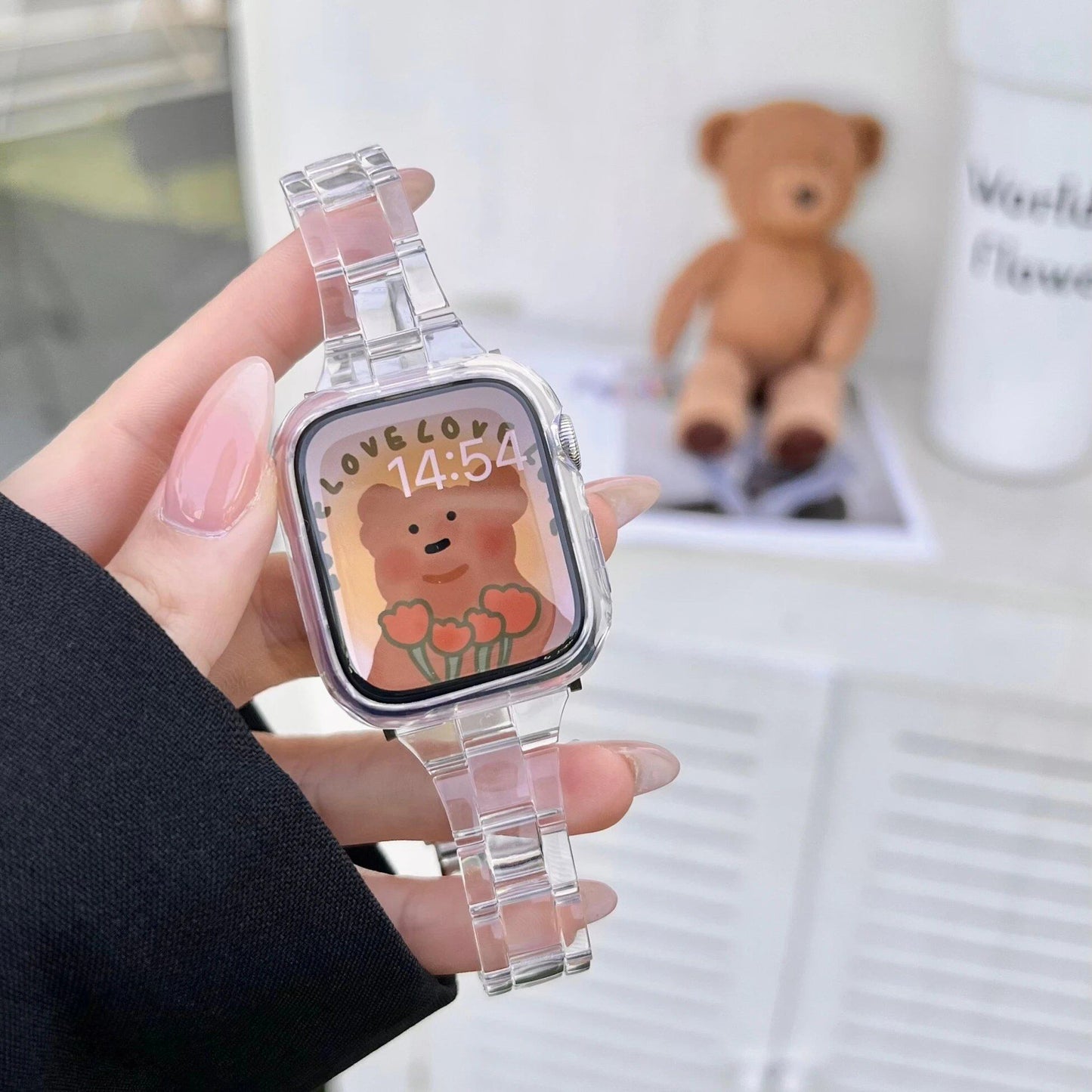 Apple Watch用 スリム透明ストラップ バンド 9 8 7 6 5 43 SE Ultra 49mm 45mm 42mm 38mm 44mm 40mm レインボーカラー ブレスレット iWatch対応 バンドカラー:mm 並行輸入品